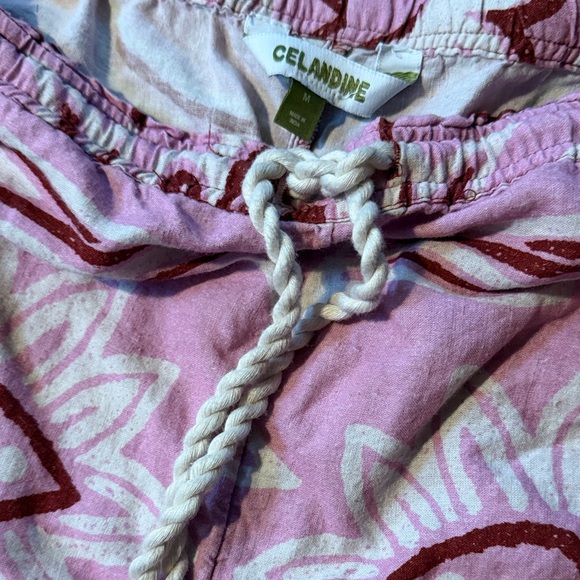 Celadine (Anthropologie) beach Boho Wide-Leg Pants with tie waist M - Picture 2 of 3